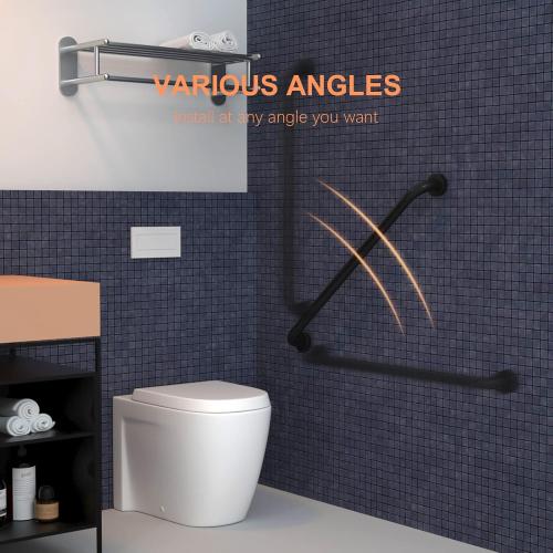 2 Pack 32 Inch Matte Black Shower Grab Bar, iMomwee Stainless Steel Bathroom Grab Bar, Bath Shower Balance Bar, Safety Hand Rail Support, Handicap Elderly Senior Assist Bath Handle (1.25 Diameter)