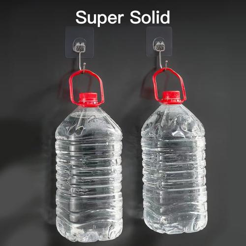 Large Hooks for Hanging Heavy-Duty 44Ib(Max) 10 Packs, Wall Hangers without Nails Self-Adhesive Traceless Clear and Removable, Waterproof and Rustproof Multiple Uses for Bathroom Kitchen Home