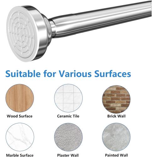 Umimile Shower Curtain Rod 42-70 Inches, 1 Inch Diameter Adjustable Spring Tension Curtain Rod, 304 Stainless Steel Shower Rod for Bathroom, Windows, Never Rust Non-Slip