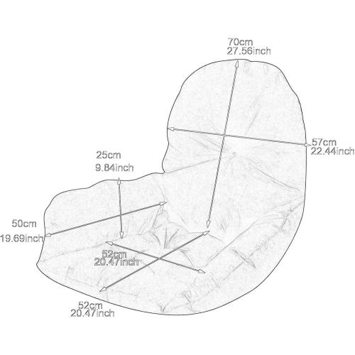 Swing Egg Hammock Chair Cushion Replacement for Bookstore, Library with Invisible Zipper Multifunctional Washable Removable, Green