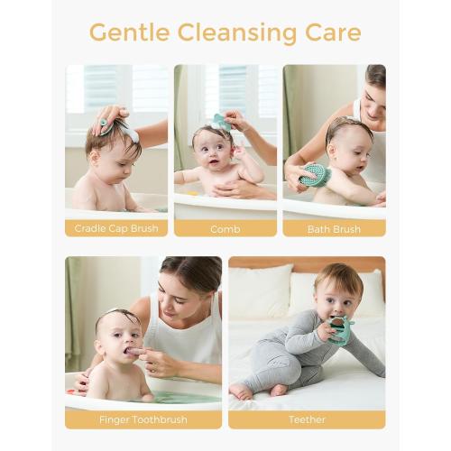 Momcozy Elite Baby Kit, Superior Baby Shower & Registry Essential Kit for Grooming & Health & Cleansing Care, Electric Nail File & Nasal Aspirator,Tummy Wrap,Thermometer,Bath Brush,Teether,Storage Bag