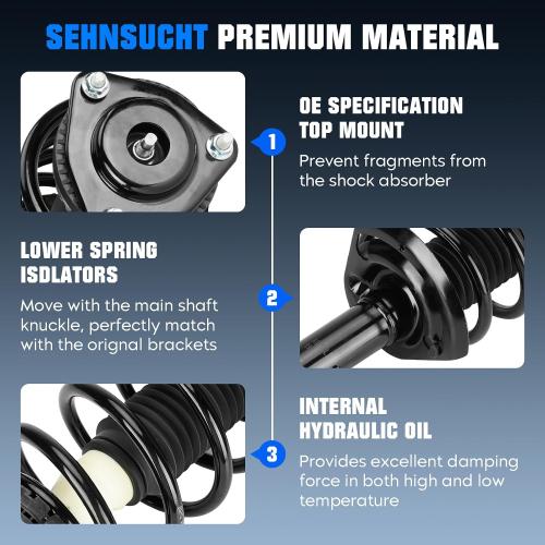Front Spring Strut & Sway Bar Links for Chrysler 200 2011-2014, for Sebring 2007-2010, for Dodge for Avenger 2008-2014, w/Coil Shock Absorber Replace for 271131, 271130, K750385, 2012 2013 2008 2009