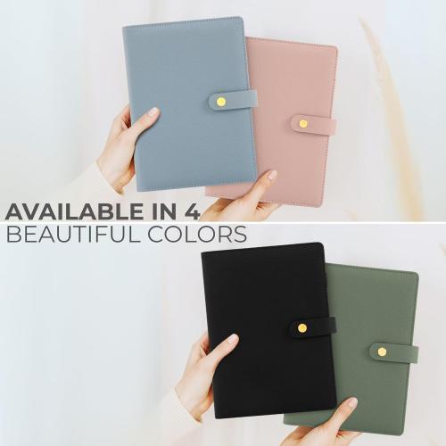 Aesthetic A5 Binder with 6 Golden Rings - Refillable & Sturdy Planner w Pockets Keeps You Perfectly Organized - Mini Notebook with Magnetic Closure Works Great as Photocard Binder for All Your Cards