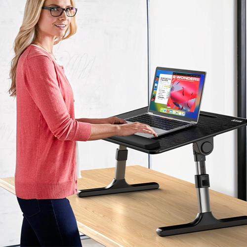 Besign LT07 Lap Desk [Extra Large], Adjustable Laptop Table, Portable Standing Bed Desk, Foldable Sofa Breakfast Tray, Notebook Computer Stand for Reading and Writing (Black)