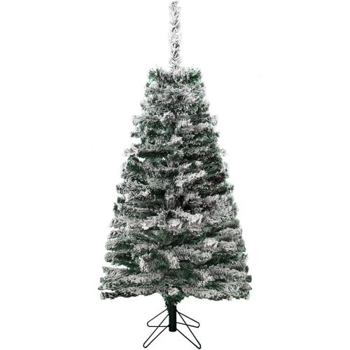 3ft Flocked Artificial Christmas Tree,Tabletop Christmas Pine Tree with Metal Stand Base for Christmas Home Office Holiday Decoration,Green