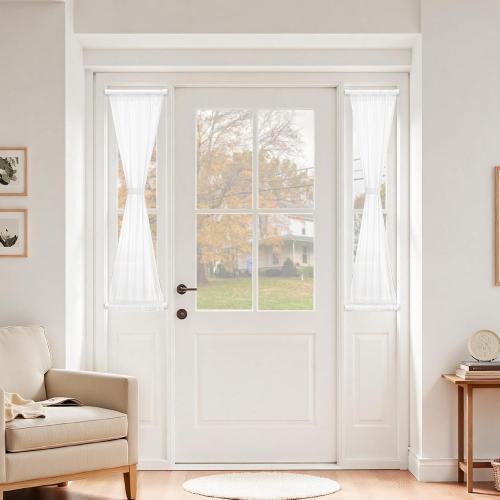 2 Pack Small Spring Tension Curtain Rod 8 to 12.5 Inch, Thin DIY Tension Rods No Drill for Slim Window Cupboard Closet Sidelights, White