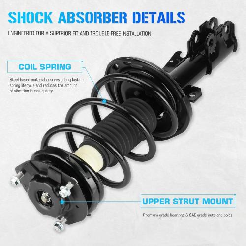 Front Struts Shocks w/Coil Springs for 2004 2005 2006 Toyota Camry/Toyota Solara/Lexus ES330 (Exc. Adaptive Variable Suspension), Strut Shock Absorbers Assembly (Fits 172205 172206)
