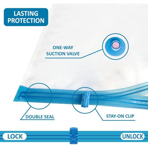 20 Pack Vacuum Storage Bags, Space Saver Bags (4 Jumbo/4 Large/4 Medium/4 Small/4 Roll) Compression for Comforters and Blankets, Sealer Clothes Storage, Hand Pump Included