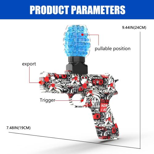 2 Pack Gel Ball Blaster Guns, Small Manual Splat Orby Gun, Gel Splatter Blaster for Adults, Outdoor Activities Shooting Games for Backyard, Garden& Lawn, Ages 14 & Up (Red   Yellow)
