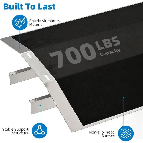27.75 L x 1.65 H Bridge Threshold Ramp for Doorways–Fits 2.85–6 Wide Thresholds with Adjustable Support Bars Non-Slip Aluminum Wheelchair Ramps for Home Steps,Sliding Door Ramp for Wheelchair