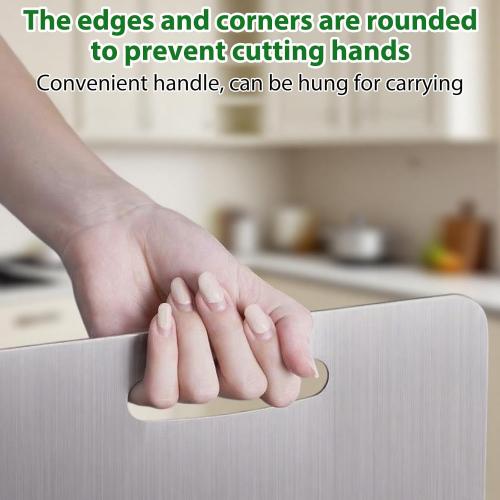 Medium Katuchef Cutting Board, Katuchef Titanium Cutting Board, Cutting Boards, Stainless Double Sided Steel Cutting Boards for Cutting Meat Vegetable Fruit (13.4L x 9W)