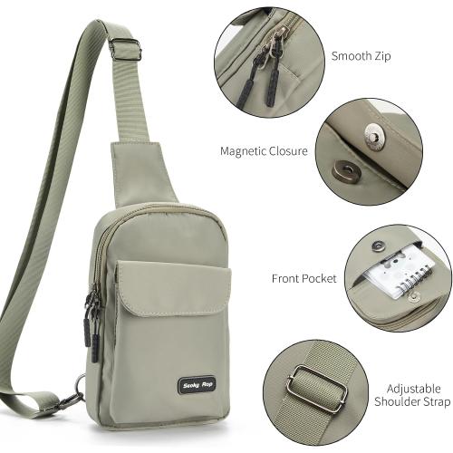 Seoky Rop Small Crossbody Bags for Women Men Nylon Water Resistant Sling Bag for Running Workout Travel