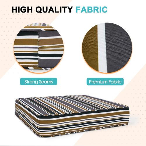 EAGLE PEAK Outdoor Deep Seat Patio Seat Cushion Set, 24 x 24 x 5 inch, 2-Piece Back Chair Cushion, 1 Pack, Brown Stripe