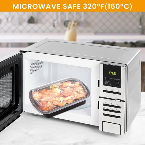 Kitch’nMore 38oz Meal Prep Containers, Extra Large &Thick Food Storage Containers with Lids, Reusable Plastic,Disposable Bento Box,Stackable,Microwave/Freezer/Dishwasher Safe, BPA Free (30Pack)