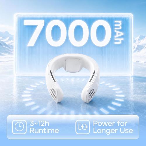 Neck Air Conditioner with Cooling Plate, 7000mAh Rechargeable Fan