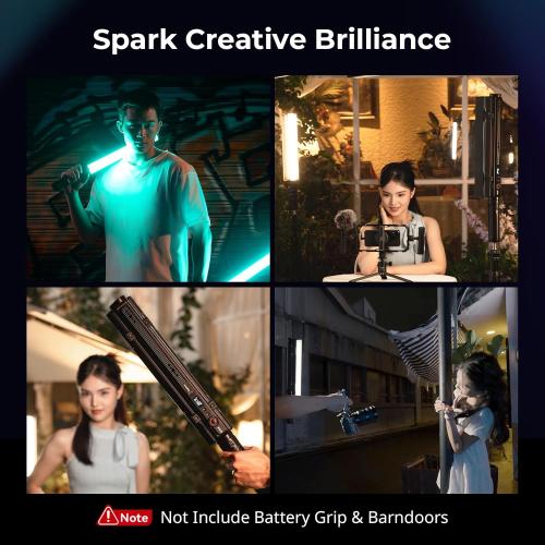 SMALLRIG RT25 RGB Tube Light Stick, 25W RGBWW Led Light Wand, IP54 Waterproof Light Bar, CRI96 , TLCI98 , 2500-10000K, for Photography 4343