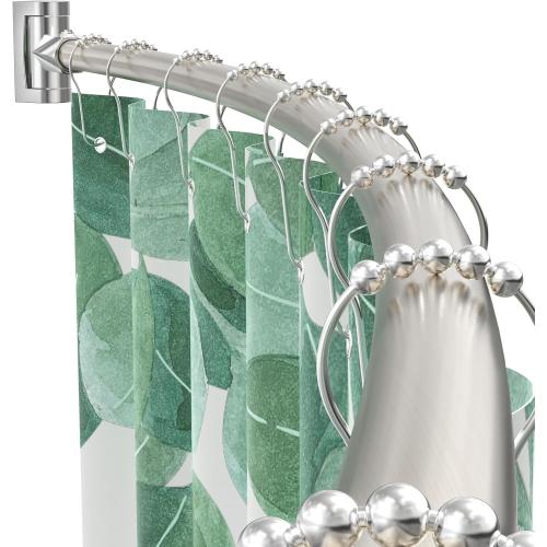 Curved Shower Curtain Rod For Bathroom 38-72 Inches, Adjustable Length, Curved Shower Rod, Metal Rods&Brackets, Round Shower Curtain Rods, Rotate Bracket For Large Shower Space, Need Drilling, Nickle