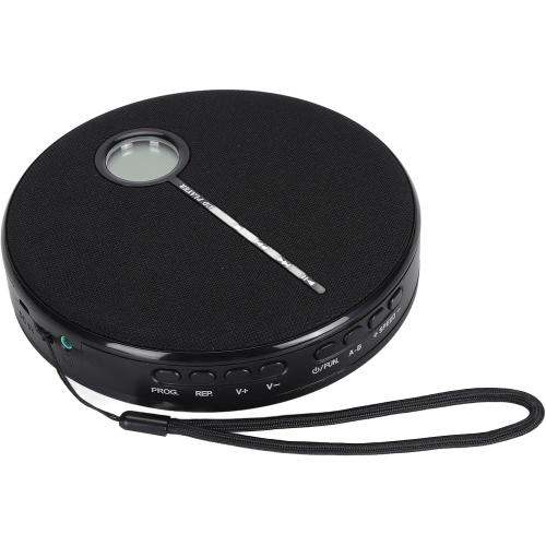 Color Black CD Player Portable, Desktop CD Music Player with Bluetooth and Speakers, Memory Play, Support Most Cd Formats Such As Cd, Cd Rw, Mp3, Anti Skip Rechargeable CD Players for Home