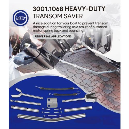 Universal Transom Saver, 3001.1068 Adjustable Heavy-Duty Transom Saver for Outboards Up to 150 HP, Adjustable from 28 to 59