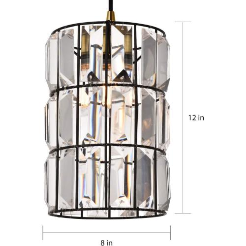 Elegant Lighting Living District Indoor Modern Home Decorative Bright Ceiling Blair Collection Pendant D7.1 H11.5 Lt:1 Oil Rubbed Bronze Finish