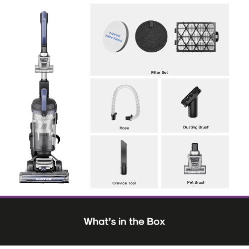 Eureka Upright Vacuum Cleaner for Carpet and Hard Floor,Powerful Vacuum with Dual Cyclone Suction,Swivel Steering,Anti-Tangle,Large Dust Cup,NEU612BL, Blue