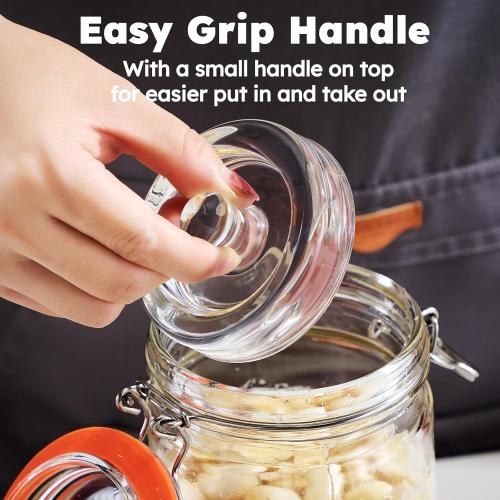 Jillmo Easy Grip Fermentation Weight- 4 Pack of Glass Weights for Wide Mouth Mason Jars
