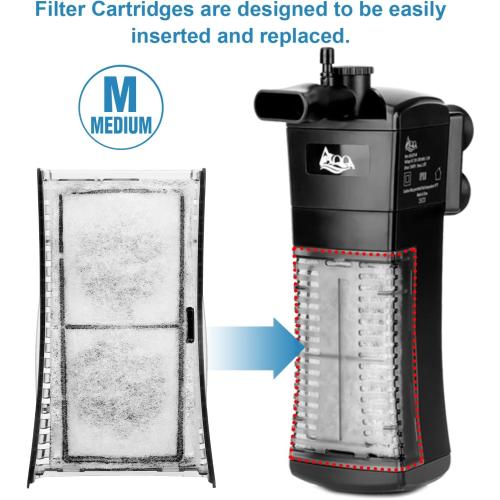 AQQA 8 Pack Aquarium Filter Cartridge Replacement Fish Tank Filter Cartridge for Aquarium Internal Filter (Medium)