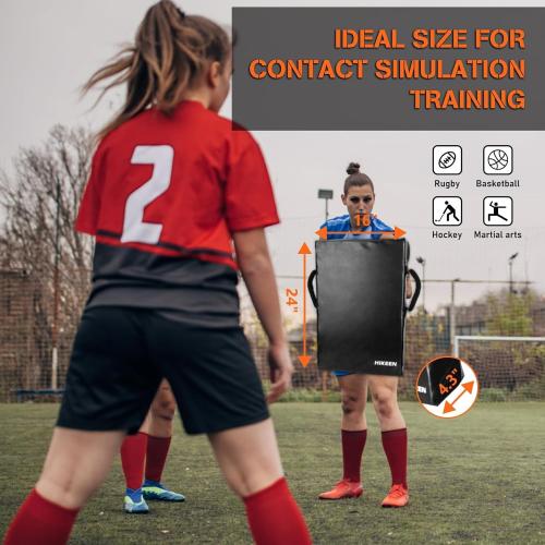 Hikeen Football Blocking Pad Training Equipment Denser Softer Foam Kick Pads for Football, Basketball, Hockey, Lacrosse Tackle Dummy - 24x16 Kick Shield Pad with Handles (1PCS)