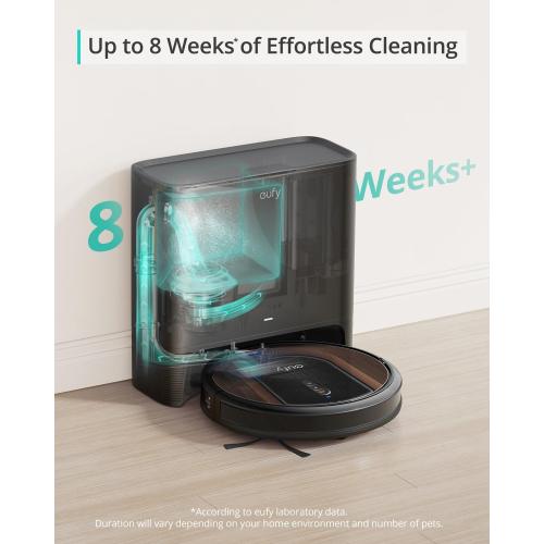 eufy Certified Like-New RoboVac G30 Hybrid SES, 2-in-1 Sweep and mop, Self-Emptying Robot Vacuum, Dynamic Navigation, Allergy Care, 2000 Pa Strong Suction, Wi-Fi, Carpets and Hard Floors (Renewed)