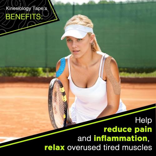 OK TAPE Precut Y-Shape Kinesiology Tape for Shoulder, Knee, Back, 10 Pcs, K Tape Strips, Provide Support & Relieve Discomfort, Water-Resistant Elastic Athletic Tape (3.5 x 10, Beige)
