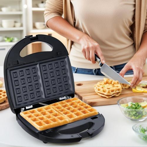 3-in-1 Waffle Maker with Removable Plates, Breakfast Sandwich Press Precise 210°F-450°F/100°C-230°C Control, Easy Clean, Meet Various Needs (3-in-1 Waffle Maker)