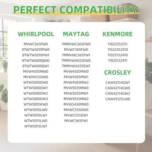 【2026 Upgraded】W11130362 WTW5000DW2 WTW5000DW3 WTW5000DW1 MVWX655DW1 MVWC565FW2 MVWC565FW1 Washer Suspension Rod Kit for Whirlpool Maytag Kenmore Washer - Replaces W10594080 W10735786 W10748956