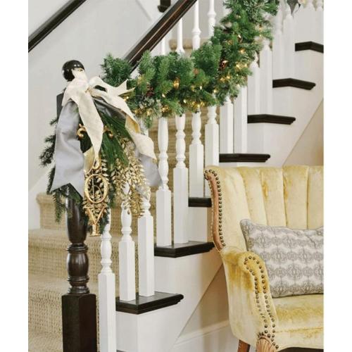 Prelit Christmas 9 Ft Battery Operated Garland with 50 LED Lights - Lighted Xmas Mantel Decor