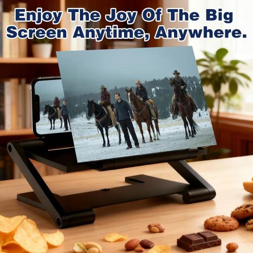 Mobile Phone Magnifier Screen,2026 New 3D HD Mobile Phone Magnifier Projector Screen Portable Foldable Phones Screen Amplifier Screens Enlarger for Movies Videos,Supports All Smartphones