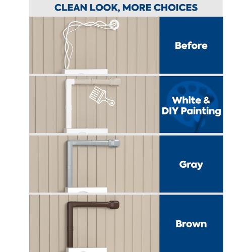 Mini Split Line Set Cover with 2 Flexible Ducts, 3 17Ft, Gray | Long Ducts, Fewer Joints, 2 Types of Entry Wall Cover, Lineset Cover for Air Conditioner, HVAC, Heat Pumps, Central AC Pipe‼️missing pieces‼️