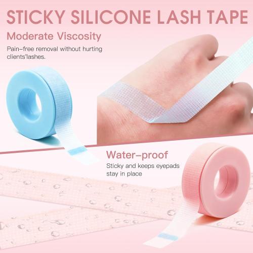 Lash Tape, Silicone Adhesive Eyelash Extension Tape, Pain-Free Removal Eyelash Tape for Sensitive Skin, Breathable Lash Extension Supplies