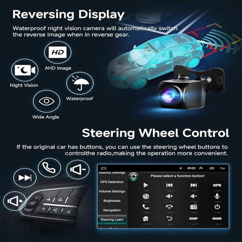 Car Radio Stereo Fit for Ford Escape 2013 2014 2015 2016 2017 2018 2019, 9 Touch Screen Car Radio Receiver with Carplay Android Auto w/WiFi GPS Navigation Bluetooth FM SWC Backup Camera - 2 32G