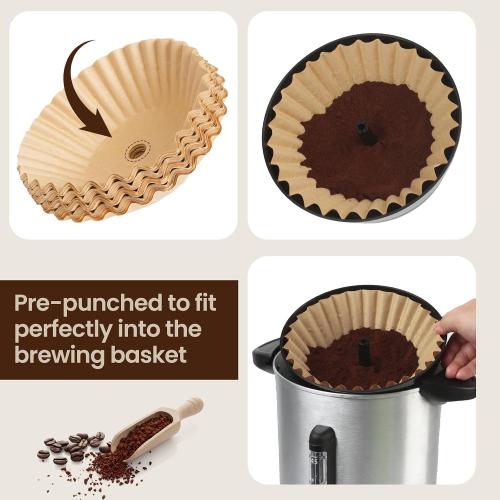 ‼️could be missing items ‼️Coffee Paper Filter for Hamilton Beach Coffee Urn 45 Cup, 120 Pcs | Extra Large Basket Coffee Filters, Precision Perforated Construction, Anti-tear and Zero Coffee Ground Leaks