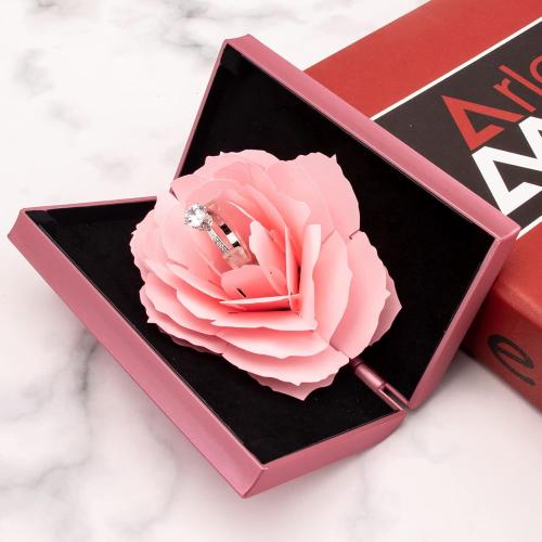 Engagement Ring Box,Ring Rose Box Surprise Jewelry Storage Holder for Woman as Proposal Engagement Wedding Ring Jewelry Gift ect.