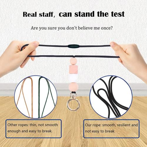 Teacher Lanyards for ID Badges and Keys, Cute Silicone Beaded Lanyard