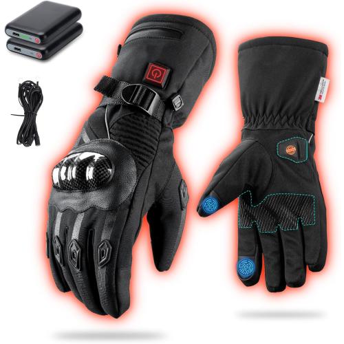 Heated Gloves for Men & Women - Rechargeable Batteries, Electric, Touchscreen, Waterproof, Windproof, Non-Slip, Skiing, Cycling, Fishing
