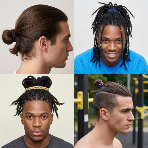 Mens Hair Ties, 15 Pcs Braided Bracelet Hair Ties for Men, Long Hairs Mens Hairties Ponytail Holder Scrunchies for Men Valentine's Day Gifts, No Crease No Damage