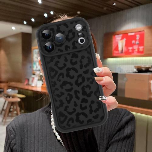 Compatible with iPhone 17 Pro Case, Cheetah Print Shockproof Soft TPU Protective Cover for Women Girls, Slim Anti Scratch Leopard Case for iPhone 17 Pro 6.3 Inch, Black