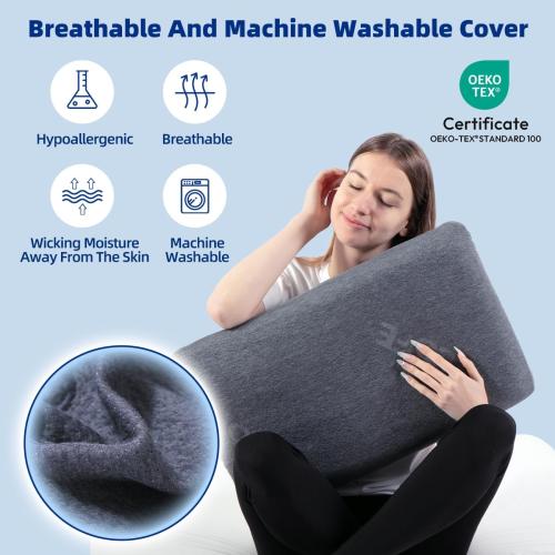 LOFE Adjustable Memory Foam Pillow - 4 Heights from 1.2 to 4.8in, Cervical Pillow for Neck Pain Relief, CertiPUR-US Neck Support Pillow for Side Sleepers, Thin Pillow for Back/Stomach Sleepers