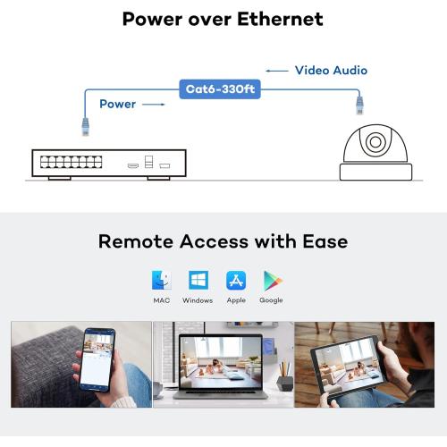 ONWOTE 12MP 16 Channel PoE NVR (Built-in 16 PoE Ports), 4TB HDD Included, Smart AcuSearch, Only Work with ONWOTE PoE IP Cameras, 16CH 6K 4K 8MP NVR Security Video Audio Recorder, 2 SATA Support 20TB