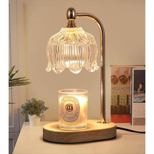 Candle Warmer Lamp with Timer and Dimmer,Electric Gold Light Gifts for Women Melt Wax Warmer Lamp with 2 Bulbs for Candle Jars House Warming New Home Decor Bedroom