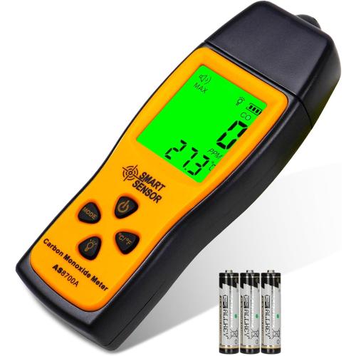 Carbon Monoxide Detectors, Portable CO Detector with Temperature Sensor ＆ LCD Backlight Screen, Handheld Carbon Monoxide Meter Tester 0-1000PPM Range, Indoor/Oudoor (Includes Battery x3)