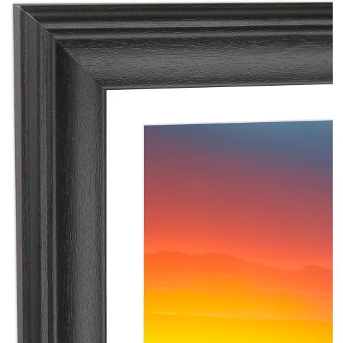 18x33 Picture Frame Solid Wood Black, Display 16x31 (With mat) or 18x33 (Without mat) Photos, Poster, Painting,Puzzles (X23B1833W1631)