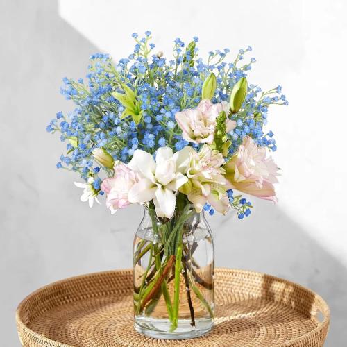 N&T NIETING 10Pcs Babys Breath Artificial Flowers Bulk Faux Flowers, Blue