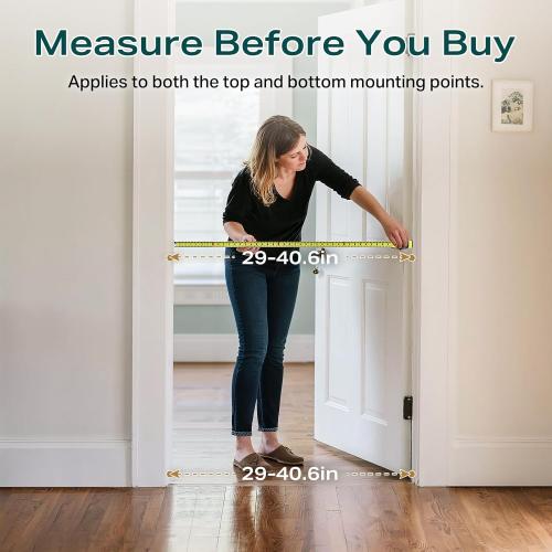 Cumbor 2 Pack 29.7-40.6(Extensions Included) Baby Gate for Stairs, Mom's Choice Awards Winner-Auto Close Dog Gate for doorways, Pressure Mounted Pet Gate Indoor, Wide Safety Child Gate for Dog,White